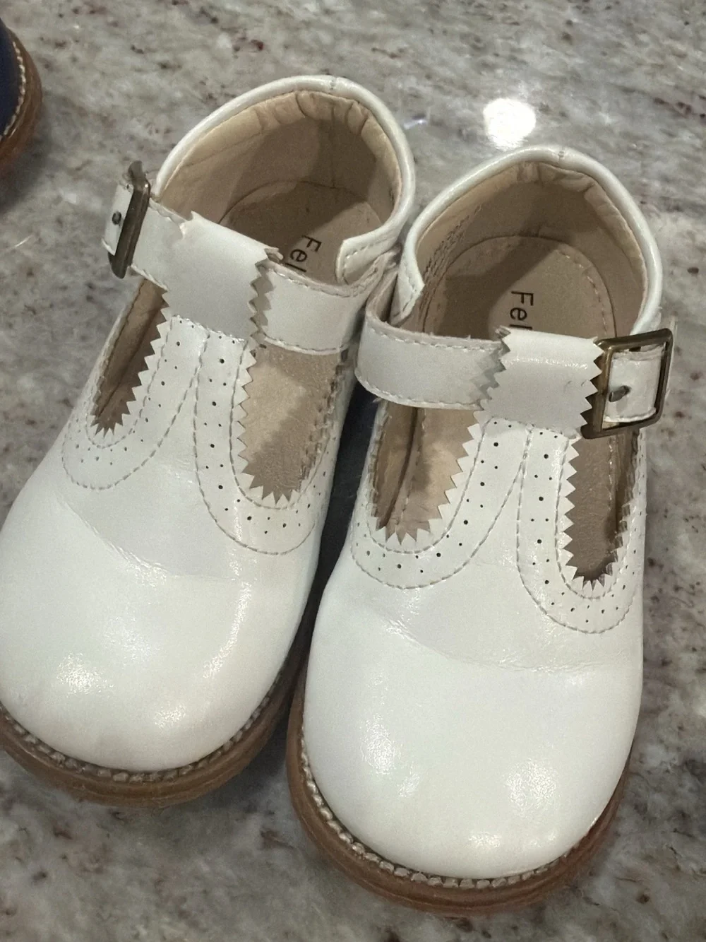 White T-Strap Dress Shoes for Girls by Feltman Brothers